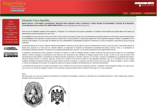 Cubierta para Educación Física ArgenMex: Temas y posiciones