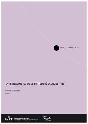 Cubierta para La revista Los Raros de Bartolomé Galíndez (1920)